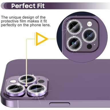Kamera lins till iPhone 15 Pro / 15 Pro Max Glitter