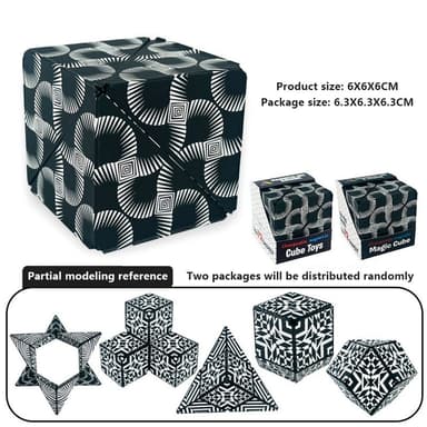 Fidget 6x6x6cm 3D Magnetisk Kub Förändrande Magisk Kub Pussel
