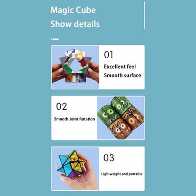 Fidget 6x6x6cm 3D Magnetisk Kub Förändrande Magisk Kub Pussel