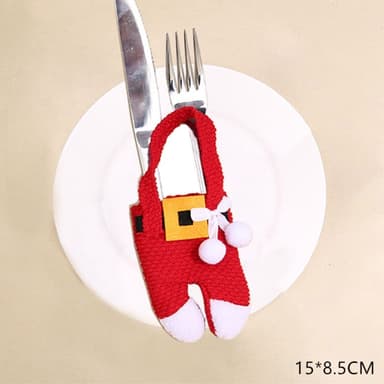 3 set Kniv Gaffel Jul Jultomte hållare Bestick Bordsdekoration