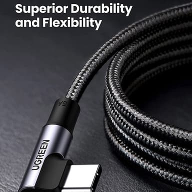 UGREEN 2m 100W snabbladdning sladd kabel USB-C datakabel böjd