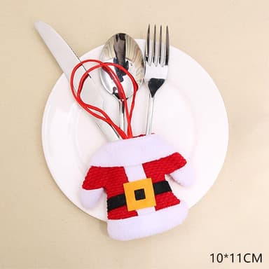 3 set Kniv Gaffel Jul Jultomte hållare Bestick Bordsdekoration