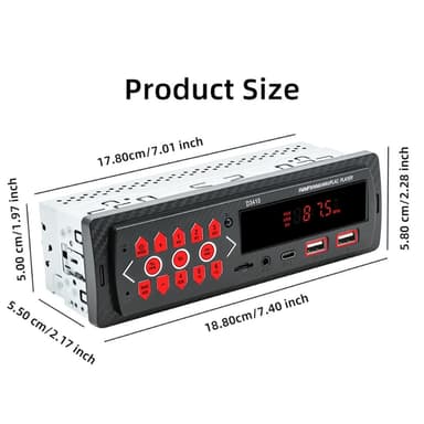 Bil Bluetooth MP3-spelare Bilstereo TF-kort U-Disk FM-radio