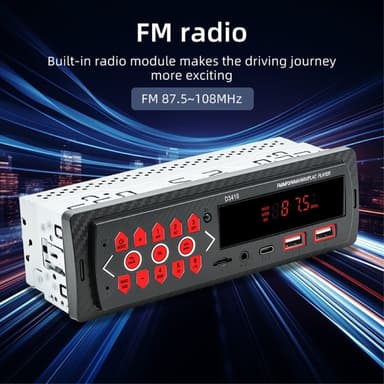 Bil Bluetooth MP3-spelare Bilstereo TF-kort U-Disk FM-radio