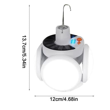 Solar Camping Lanterna Lampa Tält Uppladdningsbar Fjärrkontroll