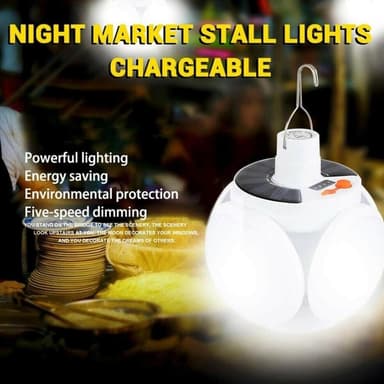 Solar Camping Lanterna Lampa Tält Uppladdningsbar Fjärrkontroll