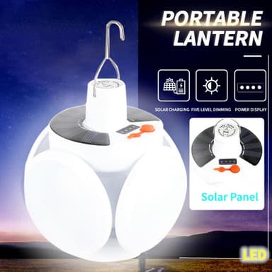 Solar Camping Lanterna Lampa Tält Uppladdningsbar Fjärrkontroll