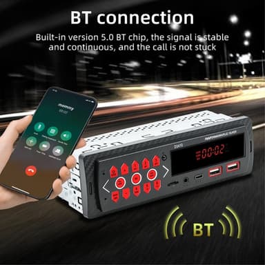 Bil Bluetooth MP3-spelare Bilstereo TF-kort U-Disk FM-radio