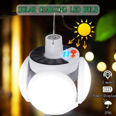Solar Camping Lanterna Lampa Tält Uppladdningsbar Fjärrkontroll