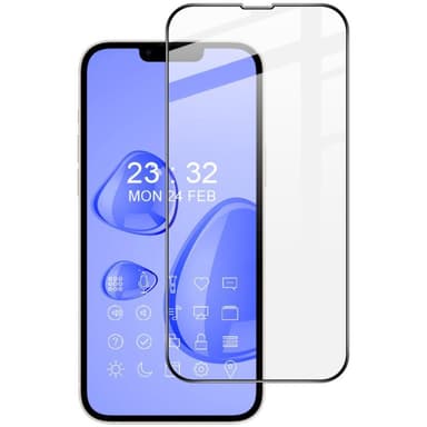 iPhone 14 IMAK Pro+ Heltäckande Härdat Glas Svart Ram