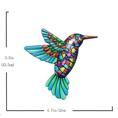 Fågel Kolibri Väggdekor Trädgård prydnad 12x13,5cm - Blå