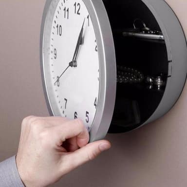 Stor väggklocka Hemlig låda för värdesaker Smycken Kontanter klockor