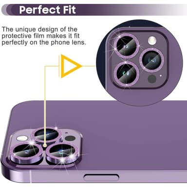 Kamera lins till iPhone 15 Pro / 15 Pro Max Glitter