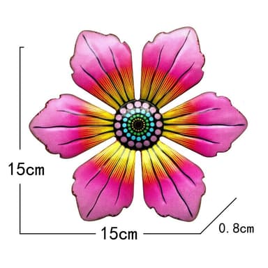 Blomma Metall Väggdekor Trädgård prydnad 15x15x0,8cm - Röd