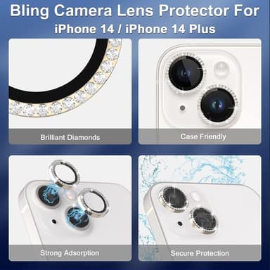 Kamera lins till iPhone 15 / 15 Plus Glitter