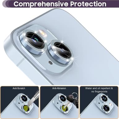 Kamera lins till iPhone 15 / 15 Plus Glitter