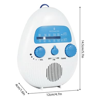 Vattentät HiFi-högtalare Batteridriven Bärbar dusch AM FM-radio