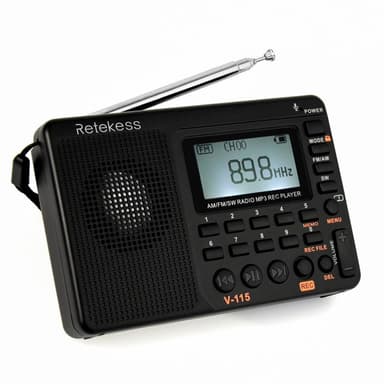 RETEKESS V-115 Bärbar FM AM Radio MP3-spelare med digital skärm