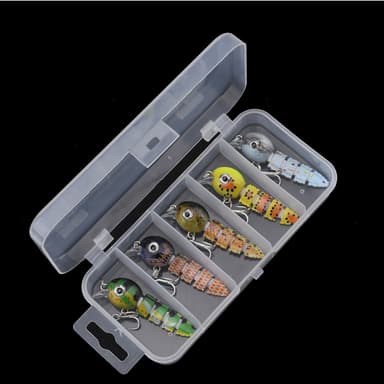 5 st Fiskedrag bete naturtrogen Crankbait med förvaringslåda