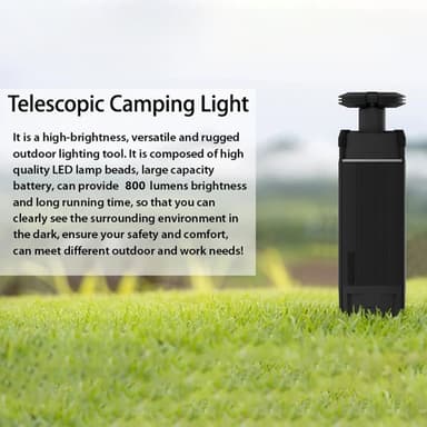 Tripod Teleskopisk lampa Uppladdningsbar utomhus camping tält