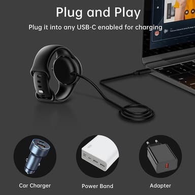För Google Pixel Watch Laddningskabel docka USB-C 1m