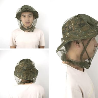 Kamouflage bucket hatt Keps med myggnät camping fiske - Army