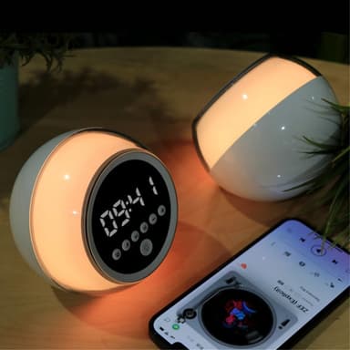 Väckarklocka Bluetooth-högtalare Dimbar FM-radio timerfunktion