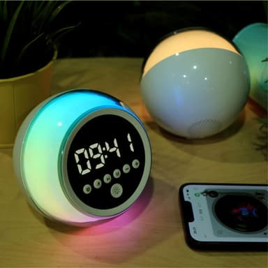 Väckarklocka Bluetooth-högtalare Dimbar FM-radio timerfunktion