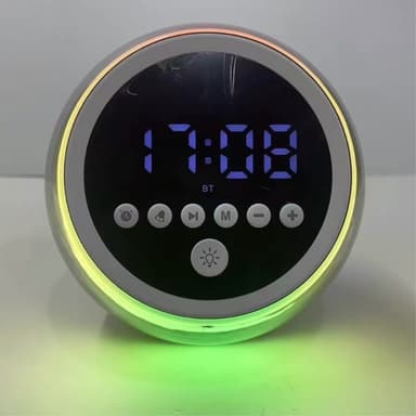 Väckarklocka Bluetooth-högtalare Dimbar FM-radio timerfunktion