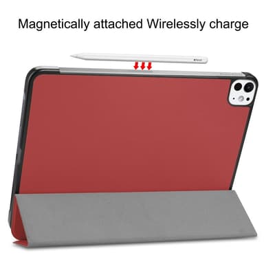 Till iPad Pro 11 (2024) Slim fit tri-fold fodral - Vinröd