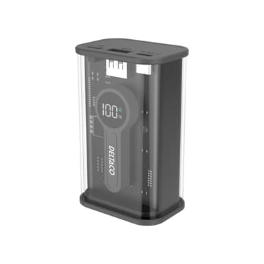 Deltaco Transparent powerbank med snabbladdning 10 000 mAh