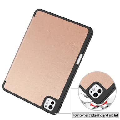 Till iPad Pro 11 (2024) Slim fit tri-fold fodral Pennfack - RoseGold