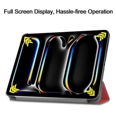 Till iPad Pro 11 (2024) Slim fit tri-fold fodral - Vinröd