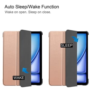 Till iPad Air 13 (2024) Slim fit tri-fold fodral - RoseGold