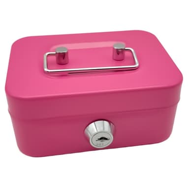 Kassaskrin med nyckel - Rosa