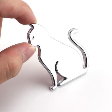 Metall Katt Sticker Bildekal Självhäftande Dekoration - Svart