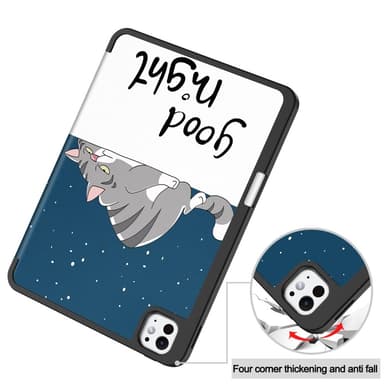 Till iPad Pro 11 (2024) Slim fit tri-fold fodral Pennfack - Cat