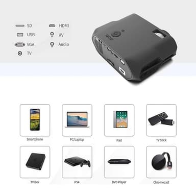 UHAPPY U70 Projektor 1080P HD Hemmabio HDMI VGA AV