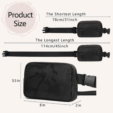 Bröst Midjeväska Sport Casual Crossbody Bag - Svart Kamouflage