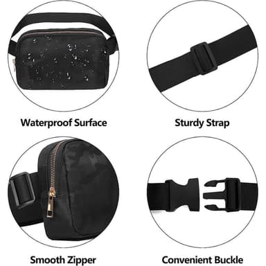 Bröst Midjeväska Sport Casual Crossbody Bag - Svart Kamouflage