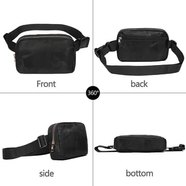 Bröst Midjeväska Sport Casual Crossbody Bag - Svart Kamouflage