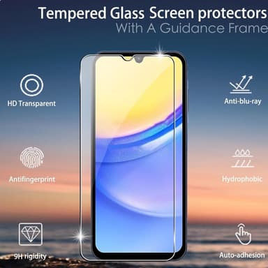 2 st För Samsung Galaxy A55 5G Härdat Glas Skärmskydd med Kamera Linsskydd