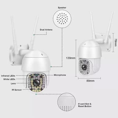 Utomhus HD övervakning vidvinkel tvåvägsröst WiFi-kamera