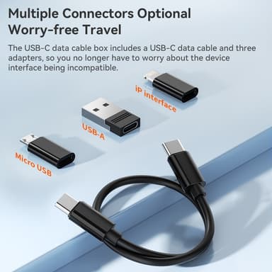 TOOCKI USB-C till USB-C-kabel USB+iP+Micro USB-adaptrar fodral