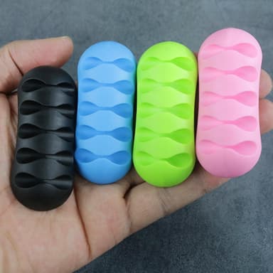 Multi Kabelhållare Sladdorganisator Kabelklämma - Rosa 2-pack