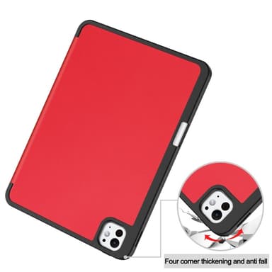 Till iPad Pro 11 (2024) Slim fit tri-fold fodral Pennfack - Röd