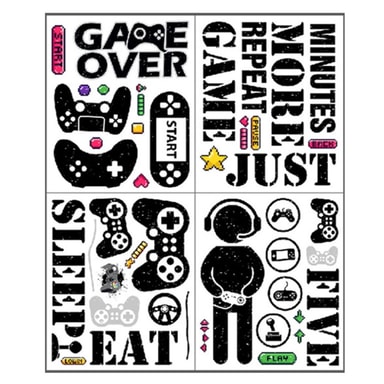 25*30 cm TV-spel väggdekal PVC-klistermärke Gamer-temadekoration