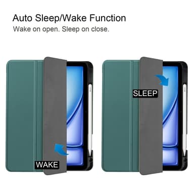 Till iPad Air 11 (2024) Slim fit tri-fold fodral Pennfack - Grön