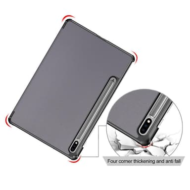 Slim Fit Cover Fodral Till Samsung Galaxy Tab S7 FE / Tab S7 Plus / Tab S8+ - Grå