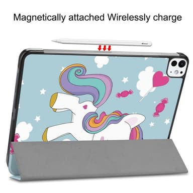 Till iPad Pro 11 (2024) Slim fit tri-fold fodral - Unicorn